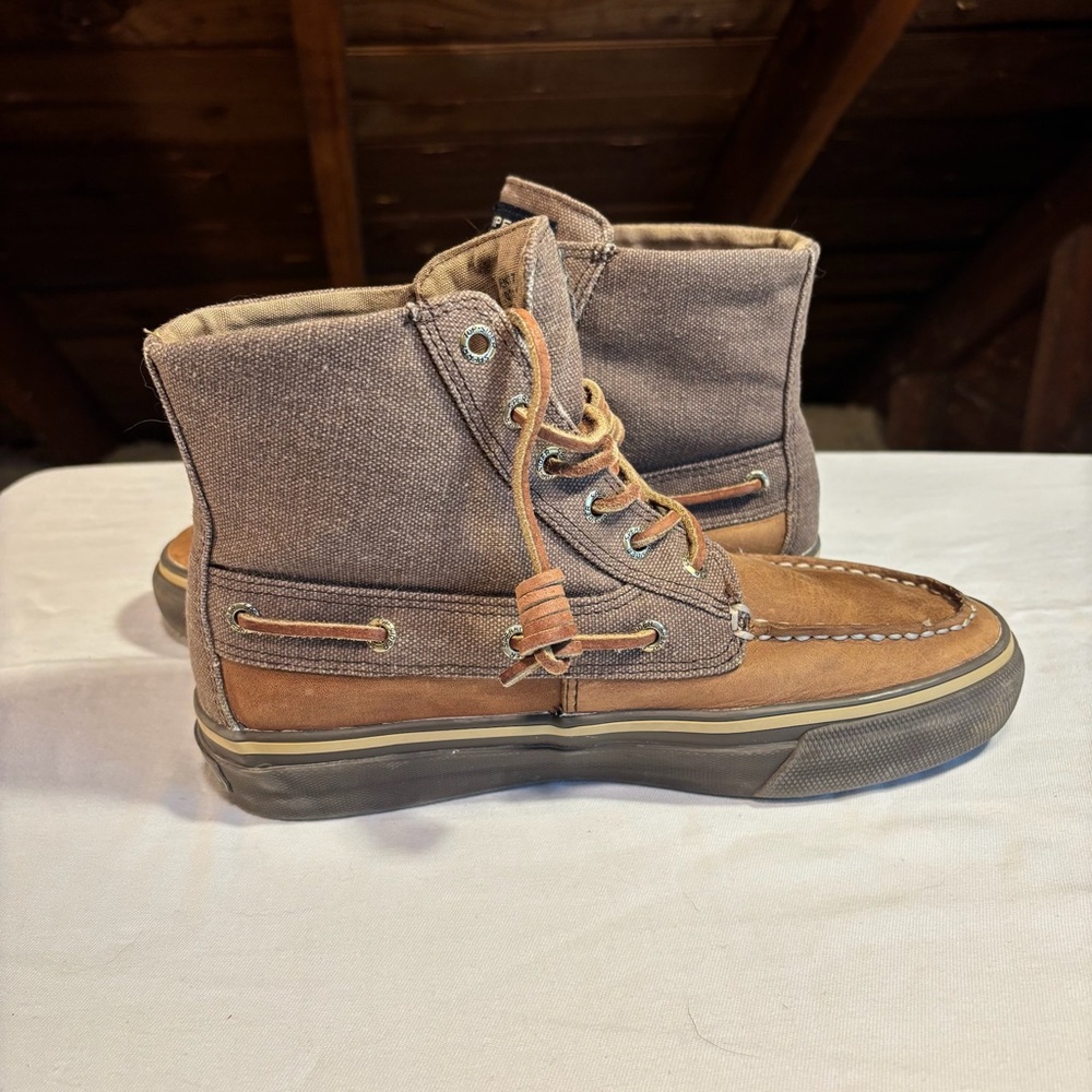 Sperry Men's Tan and Brown Boat Shoes - Picture 5 of 7